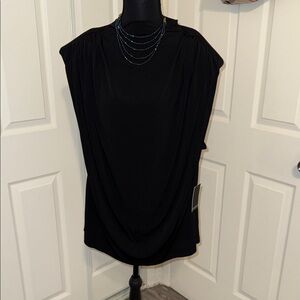 Eloquii Black Draped Women's Blouse